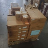 Pallet of architectural downlighting and exit sings