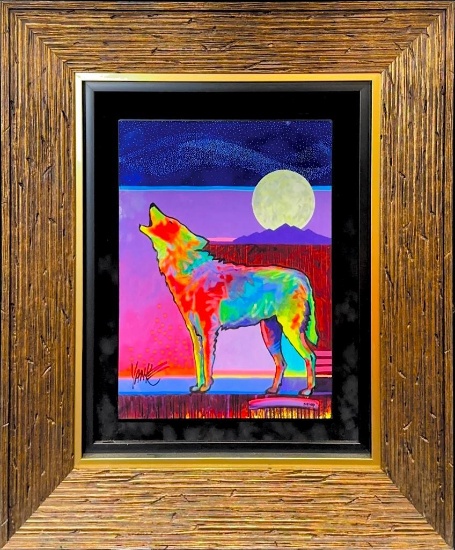 Framed Art Tim Yankee Four Winds Lone Wolf Dye Sublimination on Wood 318/450