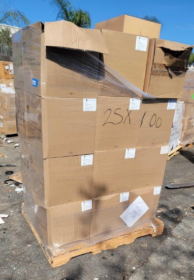 Pallet of PPE Overstock, Plastic Face Covers