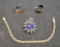 925 Silver Jewelry lot Earrings Pendant Diamond bracelet
