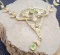 14kt gold Gold Necklace with Peridot Gemstones 4.7 Grams