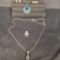 (1) Blue TOPAZ w/lab grown DIAMOND PENDANT (1) Crown pendant (3) diamond style earrings