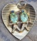 14kt Gold Heart Shaped pendant With Set gemstone