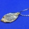 14kt GOLD Necklace with leaf shaped pendant