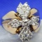 25 DIAMOND Cross ring set in 14k GOLD Filled - Gorgeous!