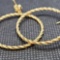 14kt GOLD rope design hoop Earrings