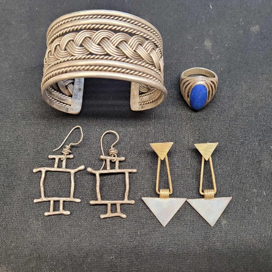 Sterling Silver Jewelry lot Earrings Bracelet rings