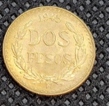 1945 Mexico Gold Dos Pesos Coin