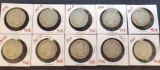 The Barber Half Dollar Collection, Early Dates, 10 coins 90% silver