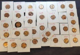 35 Uncirculated Lincoln Pennies Great Lot with a lot of Variety and Rare Coins