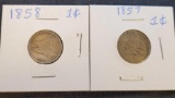 1857 & 1858 Flying Eagle Penny the First Small Cent Variety