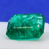 Green Emerald cut Emerald gemstone 10.47ct