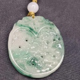 Carved JADE OCTOPUS Pendant/Necklace 34.8 Grams