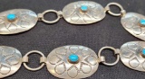 (2) Sterling Silver Womens belts with Stones 148.9 grams