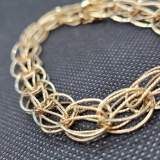 Unique GOLD wire rings design BRACELET 14kt GOLD 12.5 grams