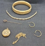 Gold fill lot Bracelets pendant earrings 49.3 grams