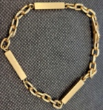 14kt GOLD link and bar style bracelet