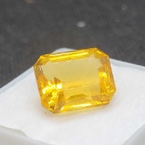 Yellow Citrine Emerald Cut gemstone