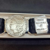 1887 Morgan Silver Dollar Swank Belt and Buckle