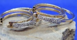 Double Hoop 14kt GOLD with set DIAMONDs Earrings