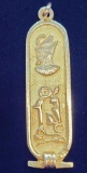 18k GOLD Egyptian Cartouche Pendant 4.8 grams