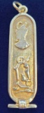 14kt GOLD Egyptian Cartouche Pendant 3.6 Grams