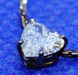SOLITAIRE DIAMOND HEART Necklace/Pendant 14k GOLD