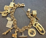 Gold filled (1/20) Charm bracelet with 14kt GOLD Florida Charm