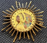 18kt GOLD - 1915 $2.50 LIBERTY COIN in 14kt GOLD Brooch