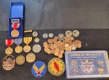 Wheat Cents American President Coin Collection military medals and patches