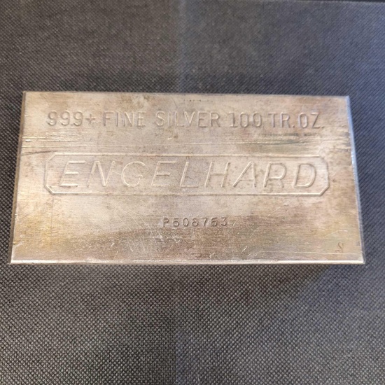 100 OZ Engelhard .999 Fine Silver Bar