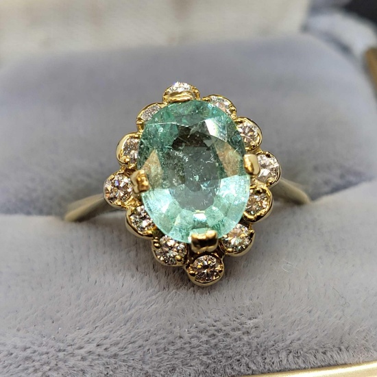 18K Yellow Gold Natural Tourmaline Ring