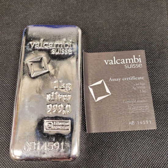 Valcambi Suisse 1kg Silver bar