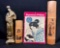 Japanese Art Lot. Golden Statue, Painted Bamboo, Japanese Prints Book