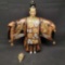 Vintage Okina Noh Doll Kabuki Dancer Metal/Bronze Statue 1950s