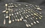 Fancy Design Mini Spoons. Assorted Spoons Sterling, Gold Plated, Silver Plated more