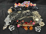 Costume Jewelry Necklaces, MK Clip on Earrings, Hair Bows more