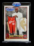 1 of 1 Custom Cut LeBron James Jersey Patch Draft Pick 1 Basketball Card
