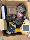 Large box full of Vintage Camera and Film development supplies