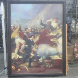 Framed large oil/canvas painting titled 2nd of may 1808