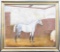 Framed Equestrian Art of Horse in Stable 23 x 28