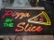 Small Lighted Pizza Sign powers on