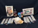 Egyptian / African Home Decor. Statues, Papyrus more