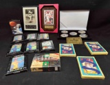 Sports Collectibles, 24K Kobe Bryant Coins w/COA, Joe DiMaggio Ryan Howard plaques more