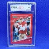 Joe Montana 2021 Donruss Press Proof Red!! #57 Graded Mint 9