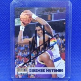 Dikembe Mutombo signed basketball card