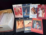 Box of Approximately 47 Vintage 1960s Playboy Calendars