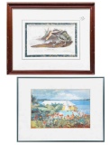 Framed Art Audubon Birds of America and House with Flowers