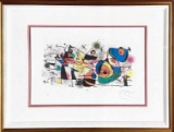 Large Framed Art Ceramics Limited Lithograph from Miro w/COA