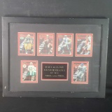 Framed football memorabilia Hall of Fame quarterbacks 1980 and 1990s